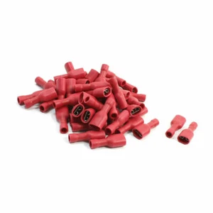 Red 7mm Fully Insulated Push On Car Radio Terminal 22-16AWG 50 Pcs ✦KD - Picture 1 of 4