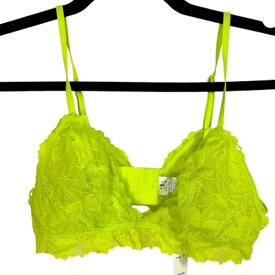Aerie Neon Yellow Lace Bralette Size M - Image 1 of 4