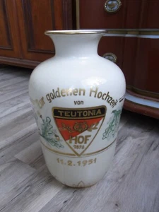 Große Vase Gesangverein Teutonia Hof 1898 Zur goldenen Hochzeit 1951 Haviland - Bild 1 von 12
