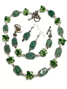 Jewelry Set - Jade, Pearls, Crystals & Pewter - Picture 1 of 8