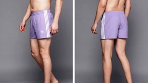 ADIDAS ORIGINALS 3 STRIPES SWIM SHORTS MAGIC LILAC BNWT SIZE L,XL,XXL RRP £35 - Picture 1 of 2