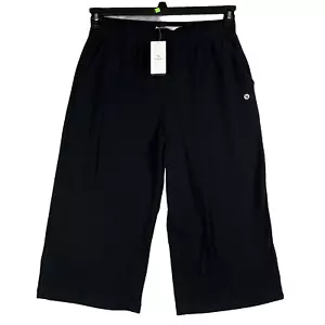 Baleaf Pants Size Large  Black Pull On Wide Leg Capri Crop Yoga Athleisure - Picture 1 of 10