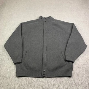 Pendleton Sweater Jacket Mens Large Gray Heavyweight Full Zip Cotton Snaps - Picture 1 of 8