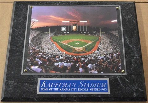 KAUFFMAN STADIUM KANSAS CITY ROYALS FRAMED 8X10 PHOTO-MAN CAVE-12X15 WALL PLAQUE Cover