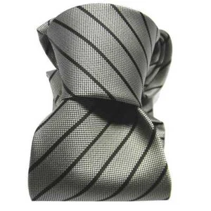 CRAVATTA UOMO ALTA CLASSE SETA GRIGIA GRIGIO GRIGI RIGA FINE BLU NERO M ITALY - Foto 1 di 2
