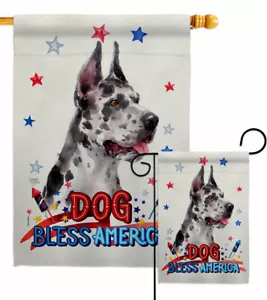 Patriotische Harlekin Dogge Gartenfahne Hund Deko Geschenk Hof Banner - Bild 1 von 19
