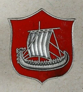 86th Engineer Battalion (Viking Longship Sailship) Red Enamel DUI Pin Pinback - Picture 1 of 3