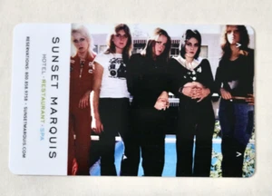 Tarjeta llave habitación Sunset Marquis Hotel The Runaways Bob Gruen - Imagen 1 de 2