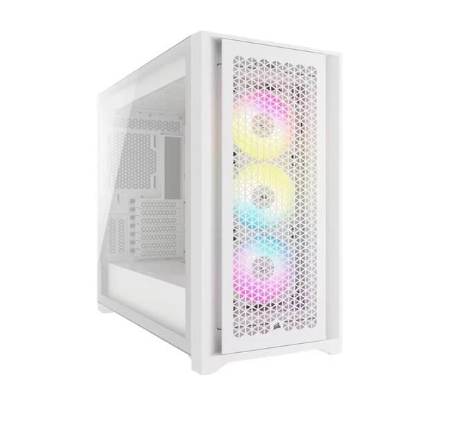 Corsair iCUE 5000D RGB High Airflow, 3x AF120 RGB Elite Fan, White Gaming Case - Image 1 of 1