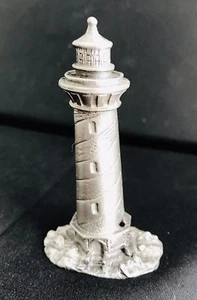 Pewter LIGHTHOUSE Nautical Ocean Beach Island Silver Metal Figurine Statue B - Picture 1 of 3