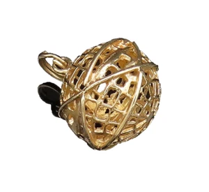 14K GOLD Vintage Open World Globe Charm Pendant GP485 - Picture 1 of 9