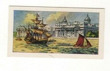 Historical Buildings Trade card 1964. The River Thames at Greenwich, London