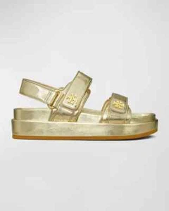 NIB Tory Burch Kira Metallic Sport Sandal SPARK GOLD 5 6 6.5 7 8 9 9.5 10 10.5 - Picture 1 of 3