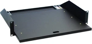 19" Rackwanne 2 HE mit Auszugsschienen, ausziehbare Rackablage Adam Hall 87555 - Picture 1 of 7