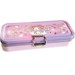 Sanrio My Melody 3 cubiertas lápiz bolígrafo papelería estuche soporte maquillaje herramientas caja de hojalata - Imagen 1 de 5