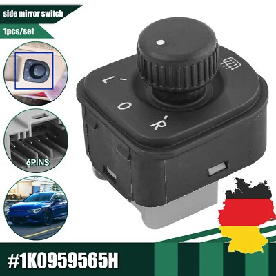 INTERRUPTOR AJUSTE ESPEJO VW EOS GOLF V 5 6 PASSAT B6 SHARAN 1K0959565F - Imagen 1 de 4
