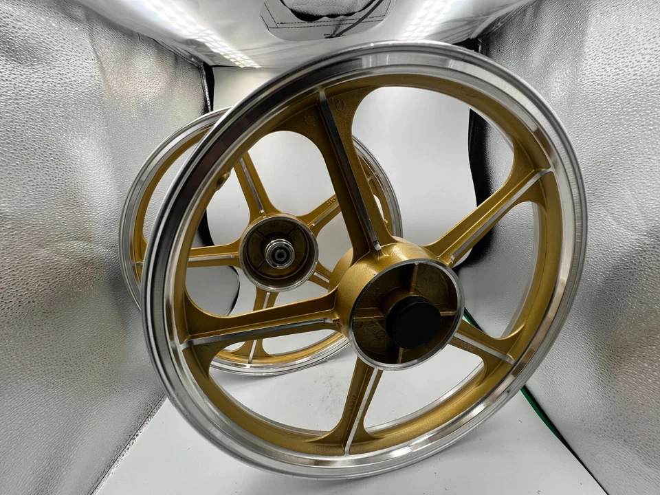 Sport Rims Honda C70 Passport 1 Pair Gold With Bearing Bush 5 SPOKES 17 in - Image 1 of 4