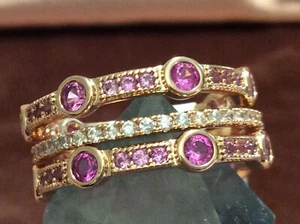 Bombe Party Bauernhaus Einhorn Labor Rose Korund Rose Gold Teller Ring Gr. 8 4925 - Bild 1 von 1