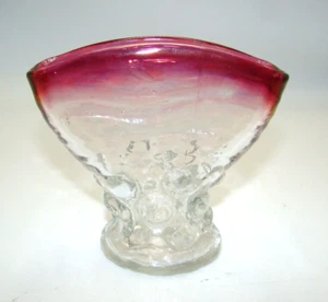 Consolidated Glass Catalonian Small Fan Vase w/Ruby Stained Top Vase - Picture 1 of 4