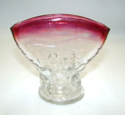 Consolidated Glass Catalonian Small Fan Vase w/Ruby Stained Top Vase - Image 1 of 4