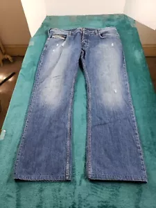 Diesel Jeans Sz 36x30 Mens Blue Cotton Pants Denim Zatiny Bootcut 90s Y2K - Picture 1 of 15