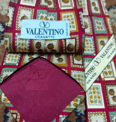 Corbata para el cuello Valentino Cravatte clásica 100 % seda motivo elegante vintage para hombre Foto 1 de 4