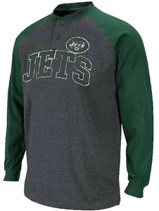 New York Jets Men's BSD Long Sleeve Henley T Shirt - Picture 1 of 4