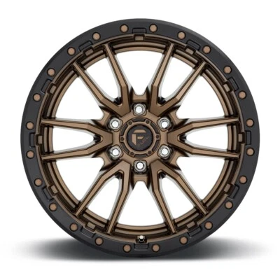 17 FUEL REBEL D681 WHEELS RIMS BRONZE BLACK LIP D68117908450 1500 6X139.7 17X9 1 - Image 1 of 4