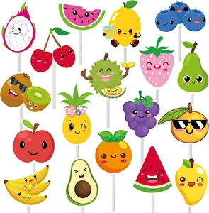 ✨ 36PCS Fruit Party Cupcake Toppers Watermelon Lemon Strawberry Cake Decorations - Picture 1 of 9