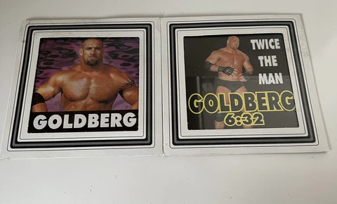 Carnival Prizes 8x8 Glass Pictures WWF WWE Goldberg Twice The Man VTG 90S 1990s Cover