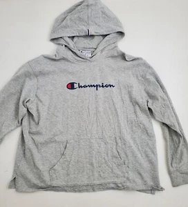 Men's XL Champion Sweatshirt Pullover Shirt Embroidered Spellout Gray Hoodie - Picture 1 of 7