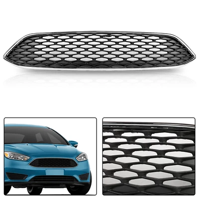 For 2015-2018 Ford Focus S SE Upper Center Bumper Grille W/ Chrome Trim - Imagem 1 de 4