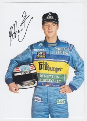 Michael Schumacher  Autogrammfoto mit Repro Unterschrift  Benetton  (28) - Bild 1 von 2