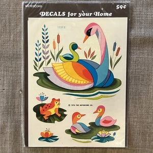 Vintage Neu Meyercord Aufkleber für Zuhause 1976 Schwanenlilienpad #1539-E alte Lagerfarbe - Bild 1 von 6