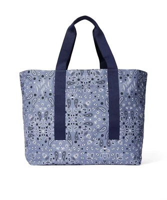 Bolso de Mano Victoria's Secret 'Rosa' Azul Reversible de Lona Cartera Playa-Todo Foto 1 de 2