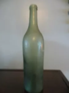APPLIED TOP PONTIL BOTTOM GREEN GLASS LIQUOR BOTTLE 1800'S RUM OR WHISKEY BOTTLE - Picture 1 of 12