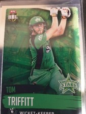 2015/16 TAP N PLAY CRICKET SILVER PARALLEL CARD MELBOURNE STARS T TRIFFITT