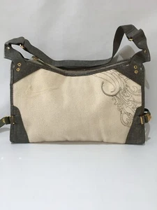 Nike Shoulder Bag Y2K Canvas Mix Beige/Grey Handbag Adjustable Day/Travel BNWT - Picture 1 of 12