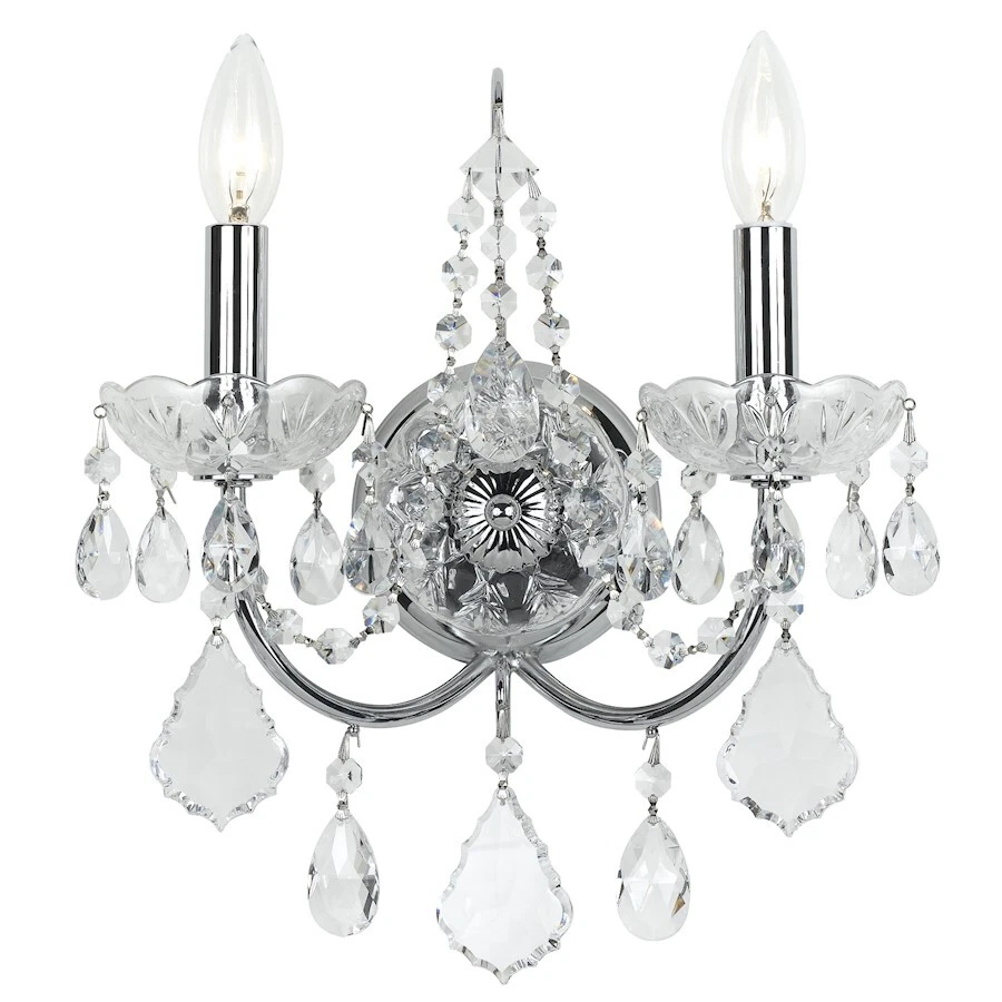 Aplique Crystorama Imperial 2 Luz Cristal Transparente Cromo - 3222-CH-CL-MWP Foto 1 de 1