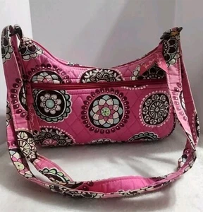 Vera Bradley Pink Cupcake Crossbody Shoulder Bag Quilted Hobo - Picture 1 of 22