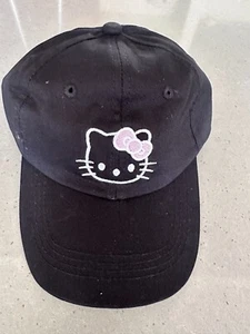 NWOT~Hello Kitty Hat~Baseball Cap~Strapback~Adult/Teen OS~Black Pink White - Picture 1 of 2
