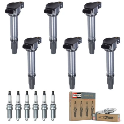 Ignition Coil & Champion Spark Plug Set for 2006 Lexus IS350 3.5L V6 UF487 - Image 1 of 4