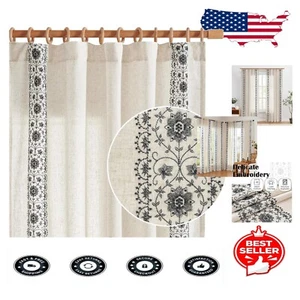 Light Filtering Vintage Floral Curtains - Back Tab & Rod Pocket for Easy Hanging - Picture 1 of 11