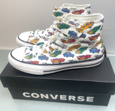 CONVERSE Jóvenes Niños Camisetas Altas Chuck Taylor Easy-On Coches Talla 2.5 Foto 1 de 4