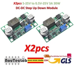 2pcs DC-DC Step Up Down Boost Buck Voltage Converter 5-25V to 0.5V-25V 3A 30W - Imagen 1 de 8