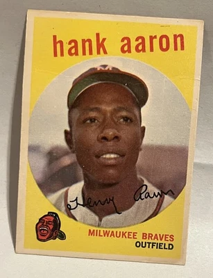 1959 Topps - Hank Aaron #380 ¡¡Bravos de la corte!! Excelente centrado Foto 1 de 2