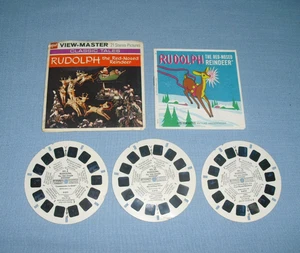 VTG 1955 Rudolph the Red Nosed Reindeer View Master 3 Reels Set & Book B870 - Picture 1 of 3