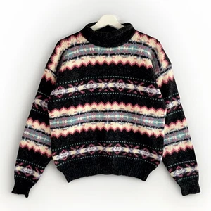 Vintage 90er Woolrich Pullover Damen L Wolle Mohair Fair Isle Strick Rollkragenpullover - Bild 1 von 8