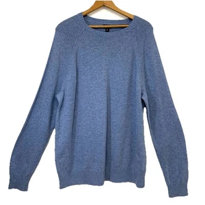 J Crew Pull Over Sweater Men XL Lambs Wool Blend Blue Long Sleeve Casual Outdoor - Picture 1 of 8