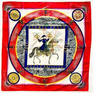 Sciarpa di seta Hermes Feux d' Artifice rossa Carre 90 con etichette senza scatola usata. - Foto 1 di 10